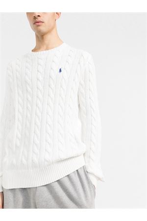 Maglione in cotone bianco RALPH LAUREN | 710775885033WHITE